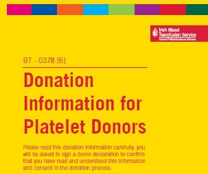 Clinic Platelet Donation Information Leaflet summary image